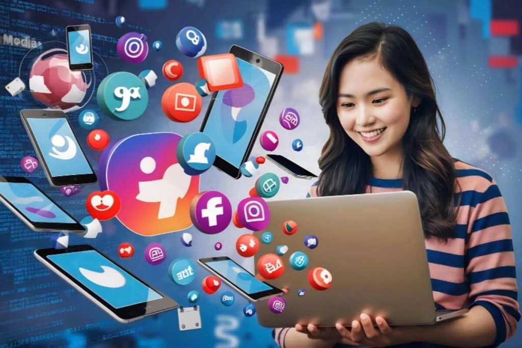 Digital marketer analyzing social media analytics to measure campaign effectiveness